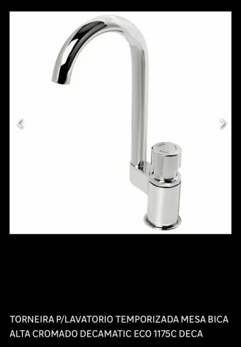 Torneira Automática de Pia para Banheiro com Bica Alta Cromada Decamatic Eco Deca