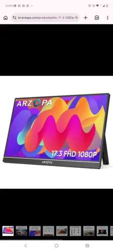 Monitor portátil 17.3 polegadas Arzopa LACRADO