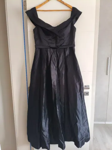 Lindo vestido de festa preto em cetim, Tam GG