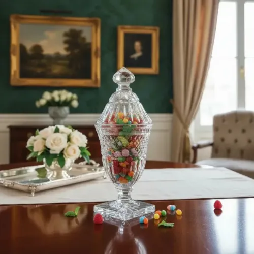 Bomboneira / Compoteira Vintage de Cristal Lapidada à Mão - Oferta Namorados!