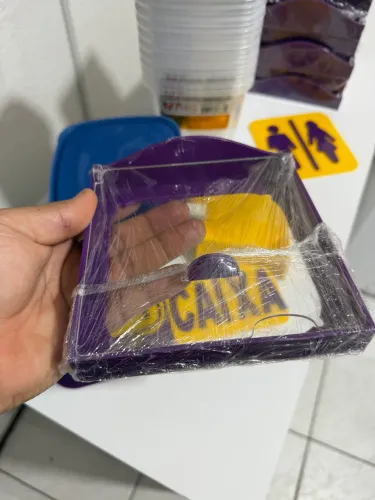 Tampa acrílico + vasilhame loja açaí
