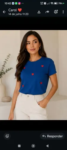Vendo T-shirt feminina, Malha Menegot 100% algodão