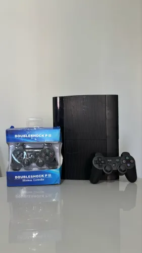 Ps3 super slim 500gb 2 controles DESTRAVADO COM GARANTIA 