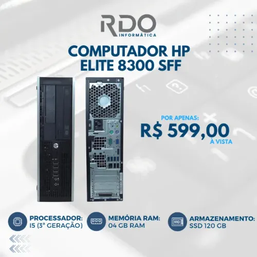 Desktop SFF HP 8300 Core I5 3A 04GB SSD 120GB | Ideal para PDV 