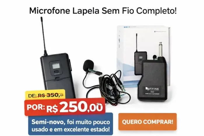 Microfone de lapela profissional