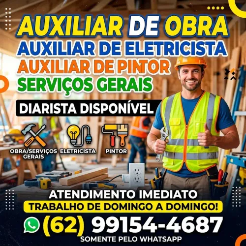 Diarista de obras e serviços gerais e manutenções