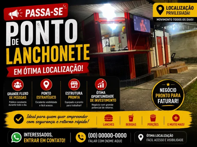 Passando lanchonete 25 mil mias aluguel