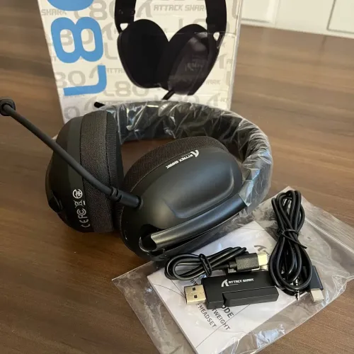 HEADSET GAMER ATTACK SHARK L80 SEM FIO - SOM IMERSIVO E CONFORTO PARA HORAS DE JOGO