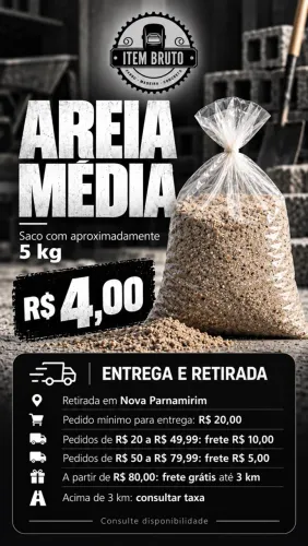 Areia média ensacada 5kg