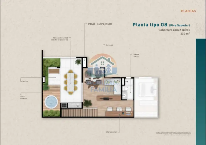 COBERTURA DUPLEX NO RESIDENCIAL MARANDUBA BEACH RESORT SITUADO À 300 METROS DA PRAIA DO SA