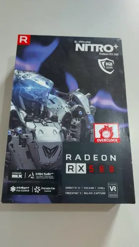 Placa de Vídeo AMD Radeon RX 580 8GB - Completa na Cx Original + Acessórios (Excelentente)