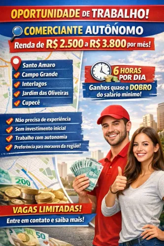 Vagas para comerciante autônomo 