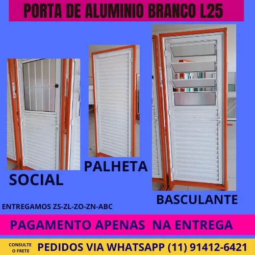 porta basculante aluminio - 2.10x80 - frete a/c pagamento na entrega