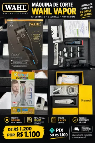 Kit máquina wahl e kemei