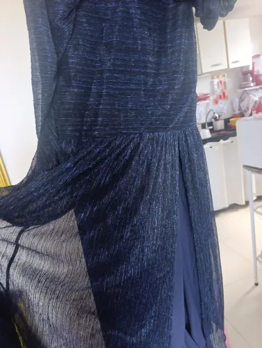 Vendo vestido de festa azul petróleo lindo usado uma vez