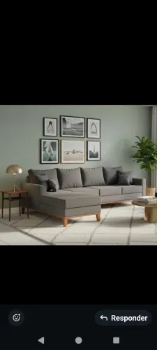 Sofá de linho com chaise 10 x199,00