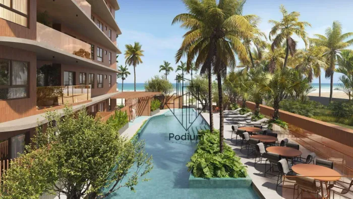 Apartamento térreo com piscina privativa na beira mar da praia Formosa em Cabedelo - AP226