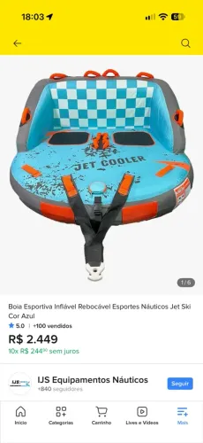 Boia jet cooler, usada apenas uma vez, perfeito estado c caixa e tudo