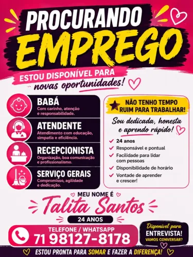 Sou babá e diarista 