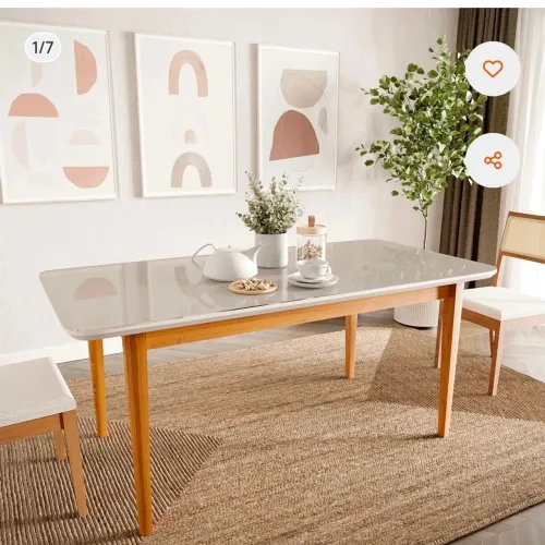 Tampo de mesa de jantar em MDF e VIdro