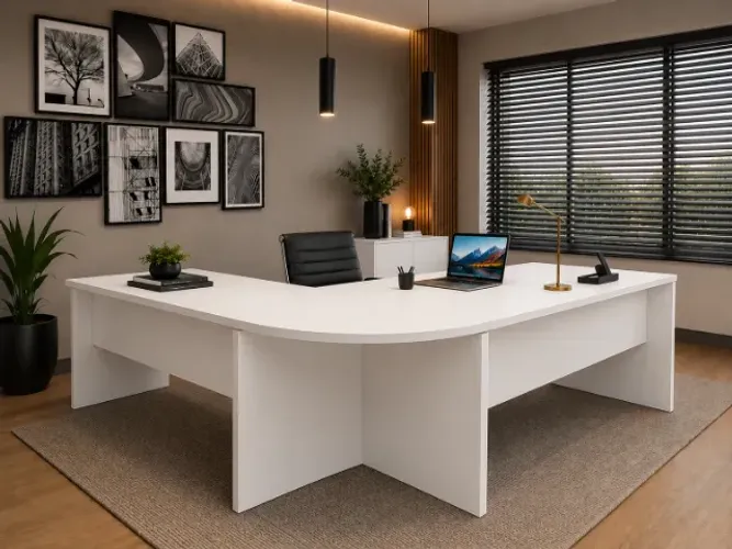 Mesa De Escritório Top White Office. L140cm x P60cm x A74cm