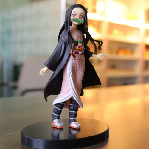 Boneco Nezuko Kamado Miniatura Demon Slayer Kimetsu 15cm