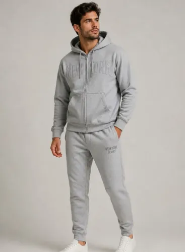 CONJUNTO MASCULINO DE MOLETOM CINZA