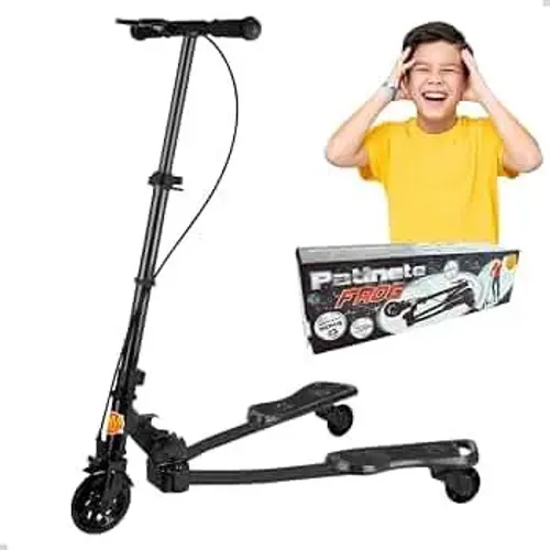 Patinete Radical Flog Abre e Fecha 3 Rodas Preto DM Novo