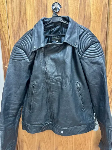 Jaqueta moto em couro Vintage 