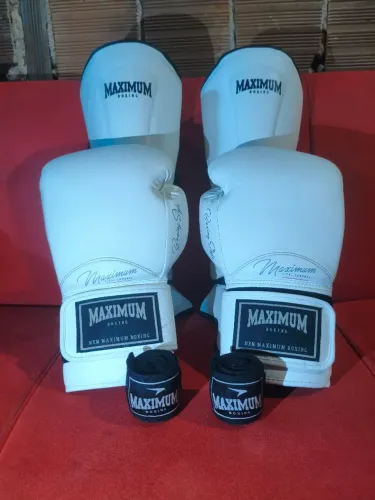 KIT MAXIMUM - LUVA, CANELEIRA e BANDAGEM