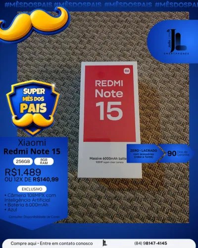 XIAOMI REDMI 15 PRO, 256GB, 8GB RAM, LACRADO, EXCLUSIVO!