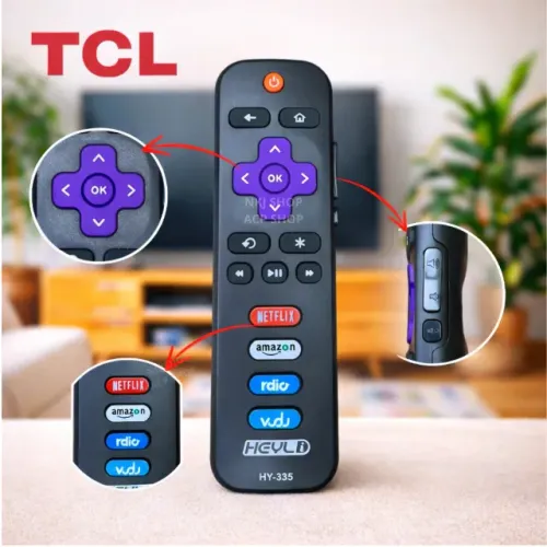 Controle Remoto Universal TV TCL Roku com Netflix Amazon Rdio Vudu (4 botões)