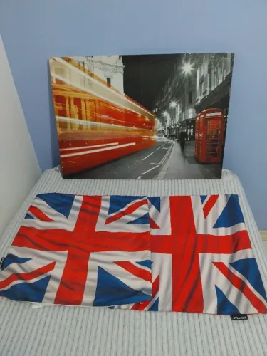 Quadro e capas de almofada inspiração Londres