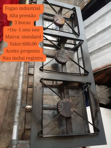 Fogão industrial 3 bocas! faço por 500,00 hoje