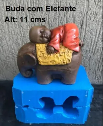 Molde de silicone Buda no elefantinho 