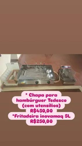 Chapa para hambúrguer Tedesco 5mm com utensílios 