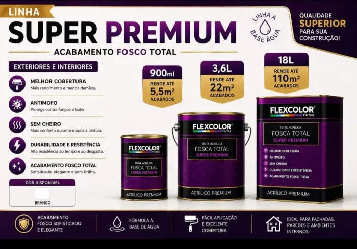 Tinta Super Premium Branco Fosco 18L