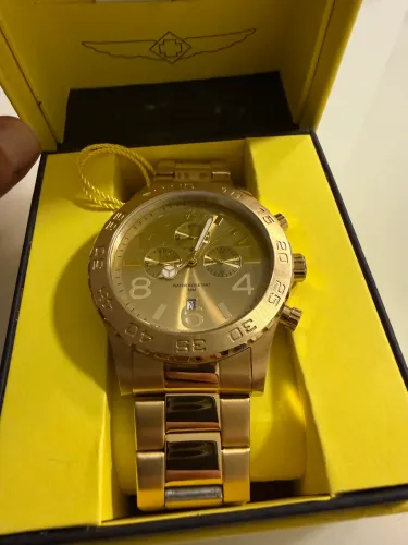 Relógio Invicta 1270 Quartzo Specialty Banhado A Ouro