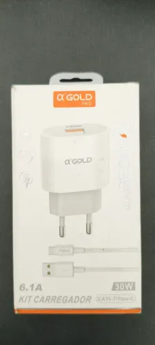 Carregador Turbo 30w a gold tipo c iPhone ou Android 