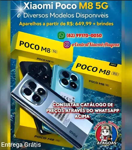 Xiaomi Poco M8 5G, Poco X8 Pro 5G e Diversos Modelos Disponíveis 