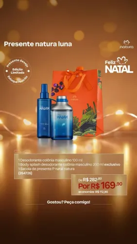 Presente Natura Kaiak Masculino - Body Splash e Colônia