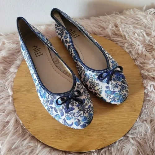 Sapatilha feminina milli floral azul - Tamanho 40