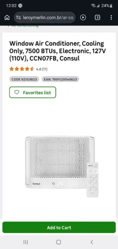 Novo ar-condicionado frio
