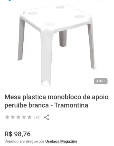 Mesa Centro Apoio Praia Peruibe Branco Tramontina