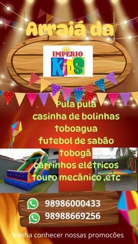 Pula pula,futebol de sabão,touro mecânico,etc..