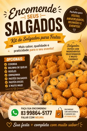 Kit de salgados para festas e eventos