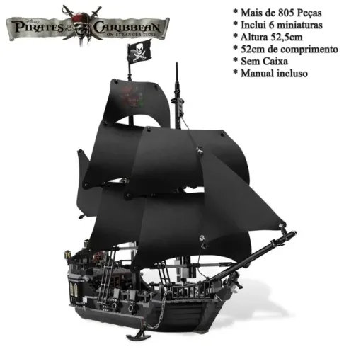 Navio Pérola Negra de Lego Compativel completo 805 peças - Filme Piratas do Caribe