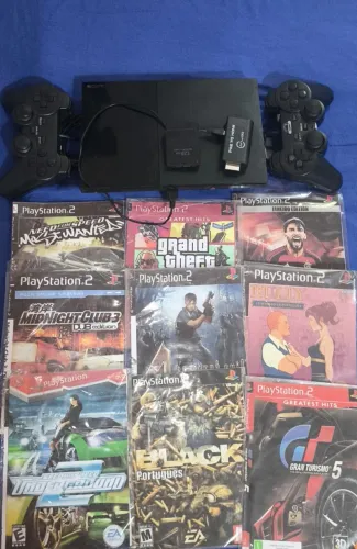 PLAY 2 , Com 9 Jogos, Adaptador HDMI+Cabo, memory Card 128mb