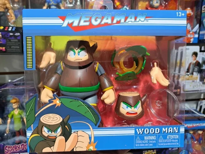 Action Figure Boneco Wood Man do Mega Man 14 Cm Articulado Jada Toys Novo e Lacrado