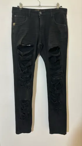 Calça masculina John John preta destroyed tamanho 42